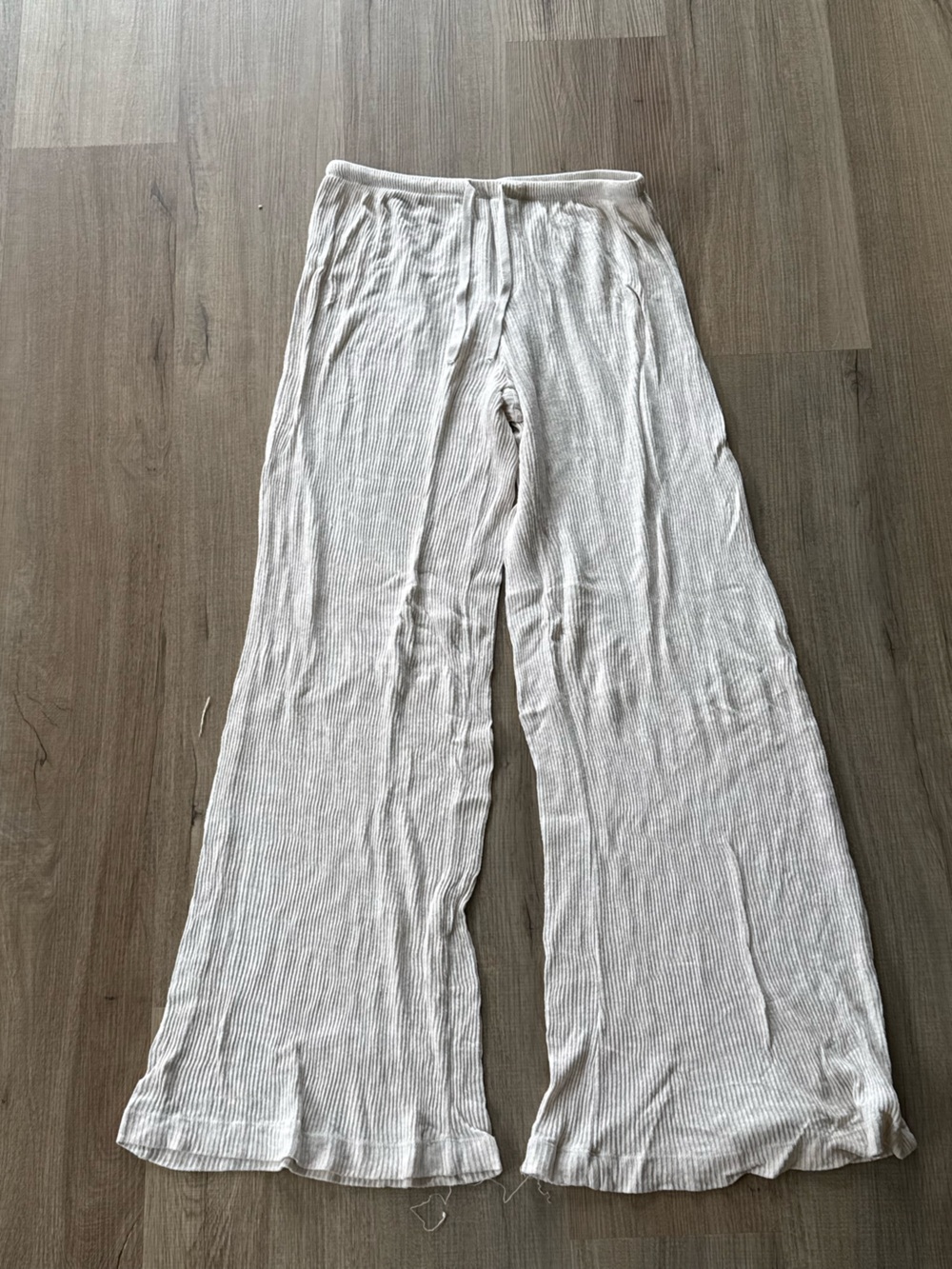Target Cream Ribbed Wide-Leg Lounge Pants